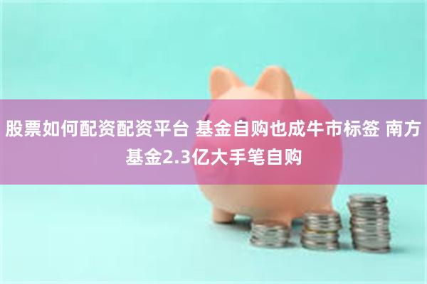 股票如何配资配资平台 基金自购也成牛市标签 南方基金2.3亿大手笔自购