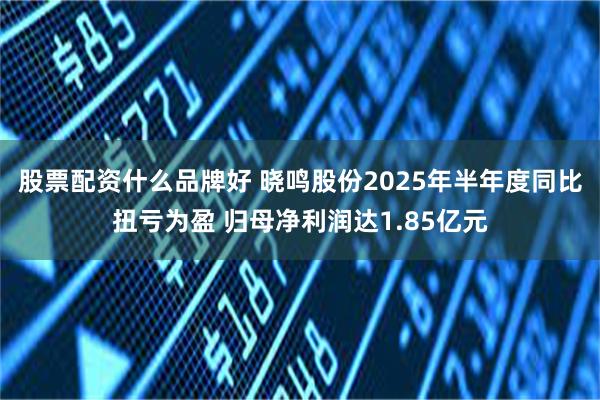 股票配资什么品牌好 晓鸣股份2025年半年度同比扭亏为盈 归母净利润达1.85亿元