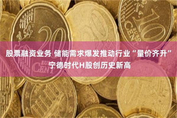 股票融资业务 储能需求爆发推动行业“量价齐升” 宁德时代H股创历史新高