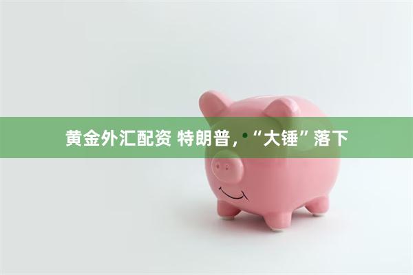 黄金外汇配资 特朗普，“大锤”落下