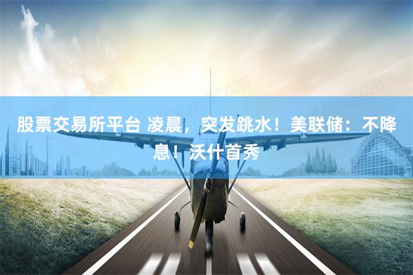 股票交易所平台 凌晨，突发跳水！美联储：不降息！沃什首秀