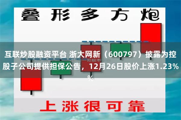 互联炒股融资平台 浙大网新（600797）披露为控股子公司提供担保公告，12月26日股价上涨1.23%