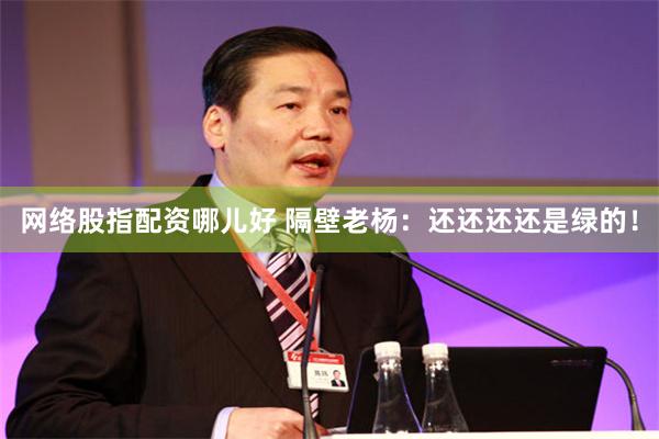 网络股指配资哪儿好 隔壁老杨：还还还还是绿的！