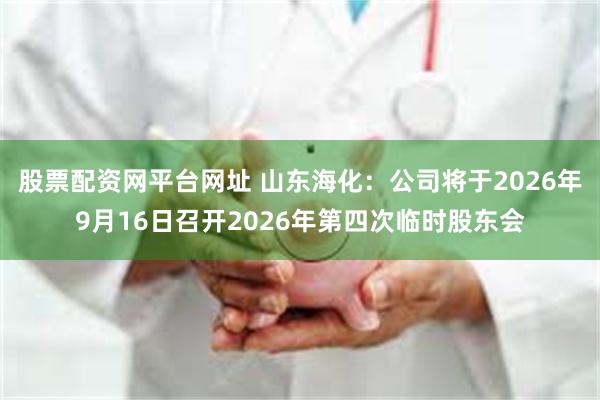 股票配资网平台网址 山东海化：公司将于2026年9月16日召开2026年第四次临时股东会
