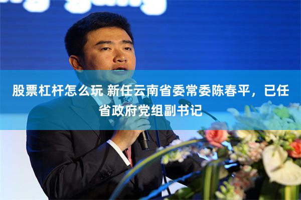 股票杠杆怎么玩 新任云南省委常委陈春平，已任省政府党组副书记