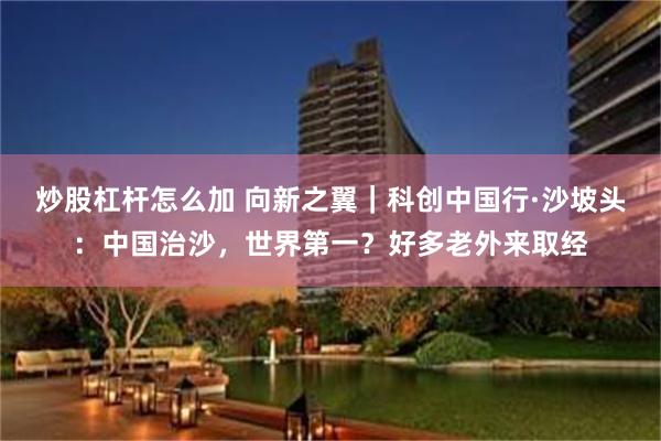 炒股杠杆怎么加 向新之翼｜科创中国行·沙坡头：中国治沙，世界第一？好多老外来取经