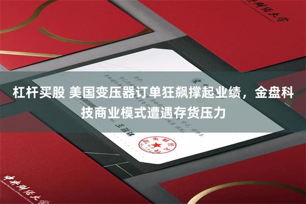 杠杆买股 美国变压器订单狂飙撑起业绩，金盘科技商业模式遭遇存货压力
