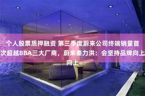 个人股票质押融资 第三季度蔚来公司终端销量首次超越BBA三大厂商，蔚来秦力洪：会坚持品牌向上